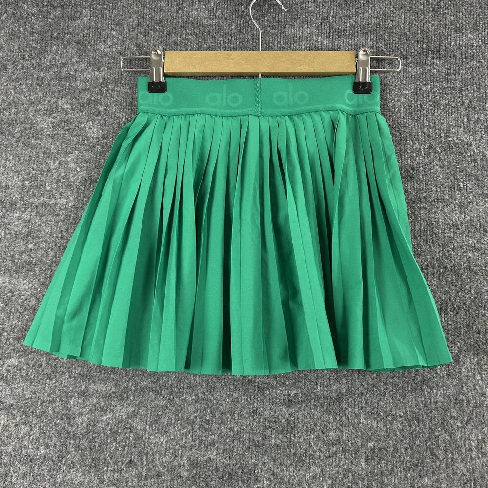 Alo Yoga Skirt Small Emerald Aces Tennis Skort Pleated Green Athletic Chic - Picture 4 of 10